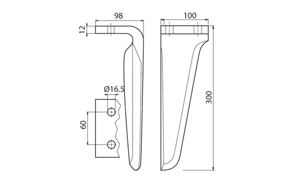 Dente destro per erpice Maschio - 2